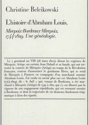 L'histoire d'Abraham Louis, Mirepoix-Bordeaux-Mirepoix, 1744-1829 : une généalogie